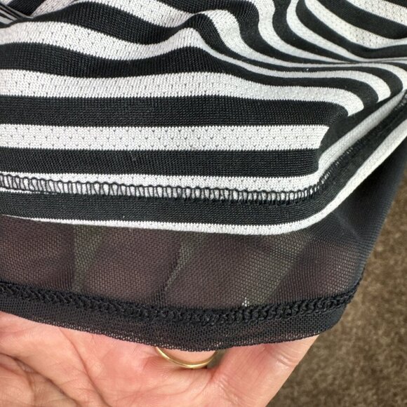 Calia Women's M Racerback Chiffon Lined Tank B&W Striped EUC - Picture 4 of 15
